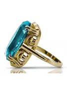 Ring Aquamarine 14K Yellow gold Vintage vrc038y